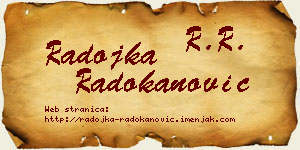 Radojka Radokanović vizit kartica
